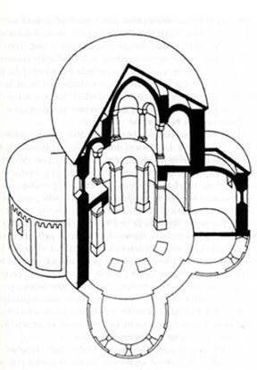 Rekonstrukce podoby rotundy podle J. Cibulky. Rotunda_sv._Vita_Cibulka